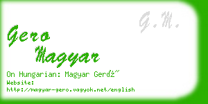 gero magyar business card